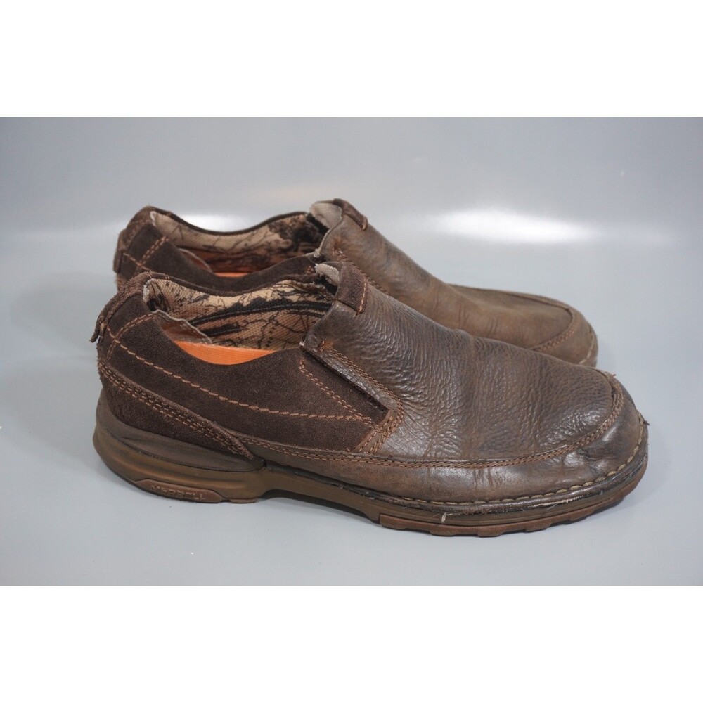 Merrell Traveler Rove Moc Men's Sz 9.5 Slip On  Waterproof Brown Leather Shoes